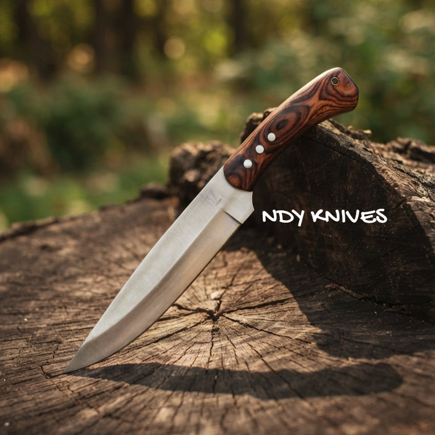 11.5" D2 Steel Hunting Knife – Fixed Blade Pakkawood Slicer