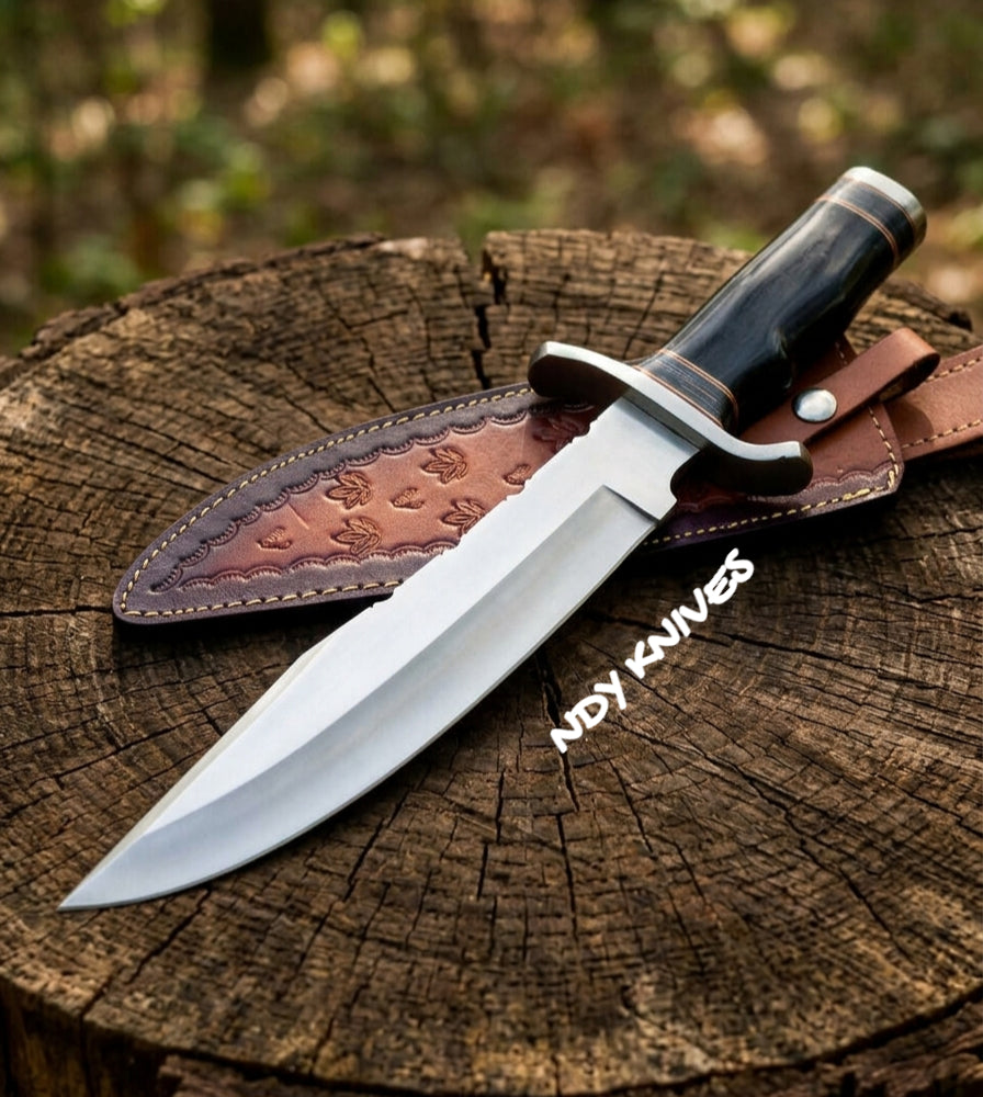 17" Colossal D2 Tool Steel Grand Bowie – Heavy-Duty Full-Tang Blade with Rugged Pakkawood Handle & Leather Sheath