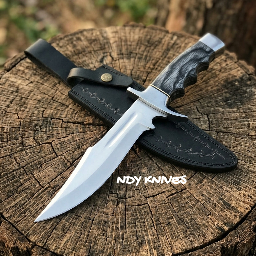 13" Grand J2 Stainless Steel Bowie Knife – Full-Tang Clip-Point Field Blade with Premium Weatherproof Pakkawood Handle