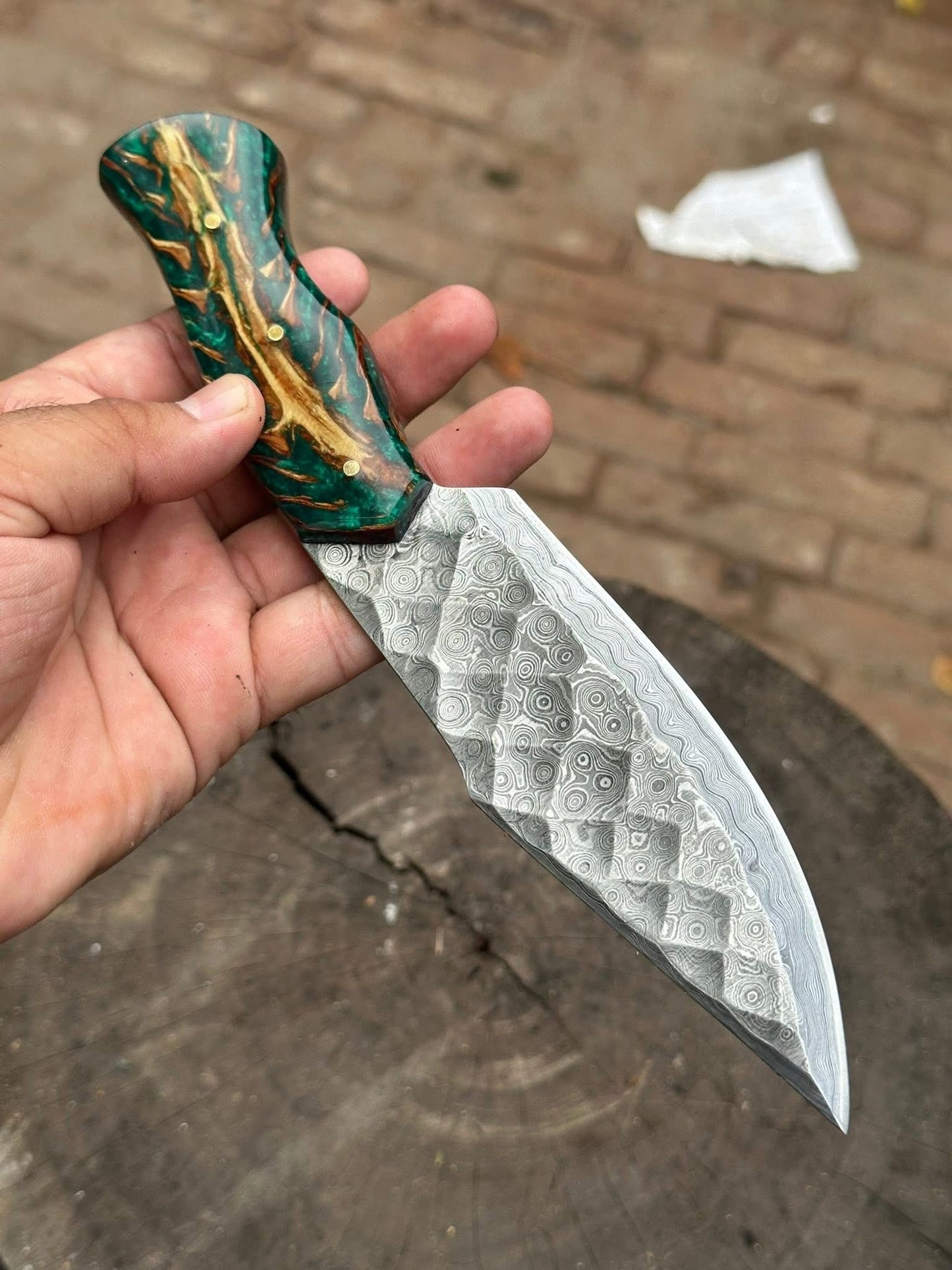 Handmade Damascus Steel Hunting Knife