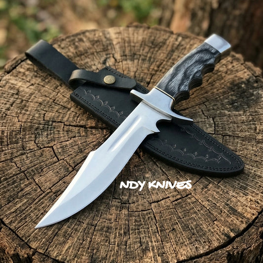 13" Grand J2 Stainless Steel Bowie Knife – Full-Tang Clip-Point Field Blade with Premium Weatherproof Pakkawood Handle